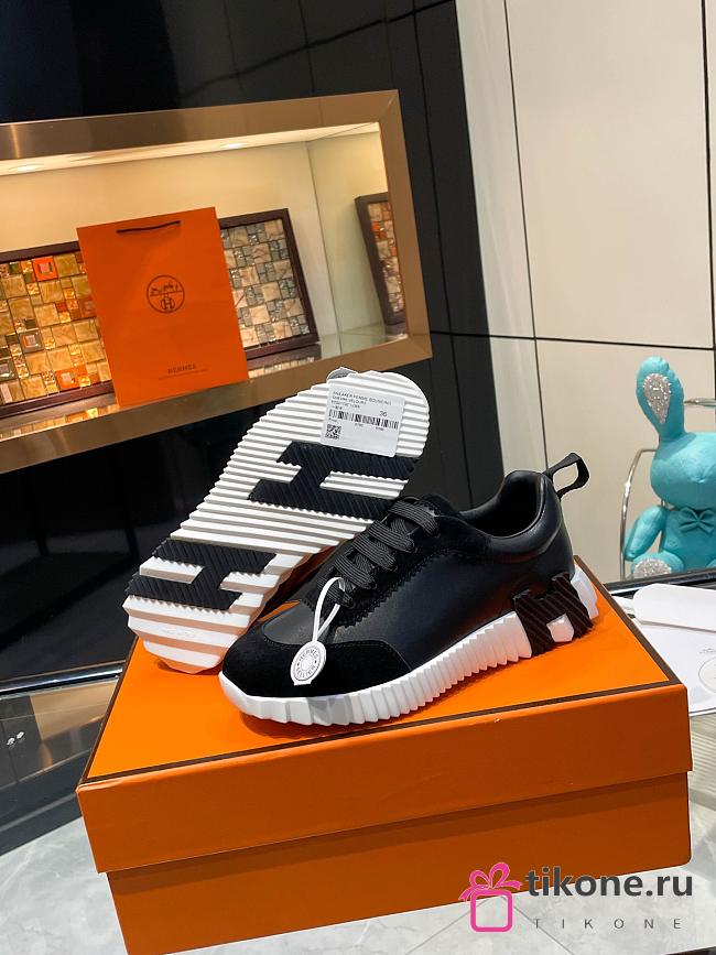 Hermes Bouncing Sneaker Calfskin and Suede Black H242810 - 1