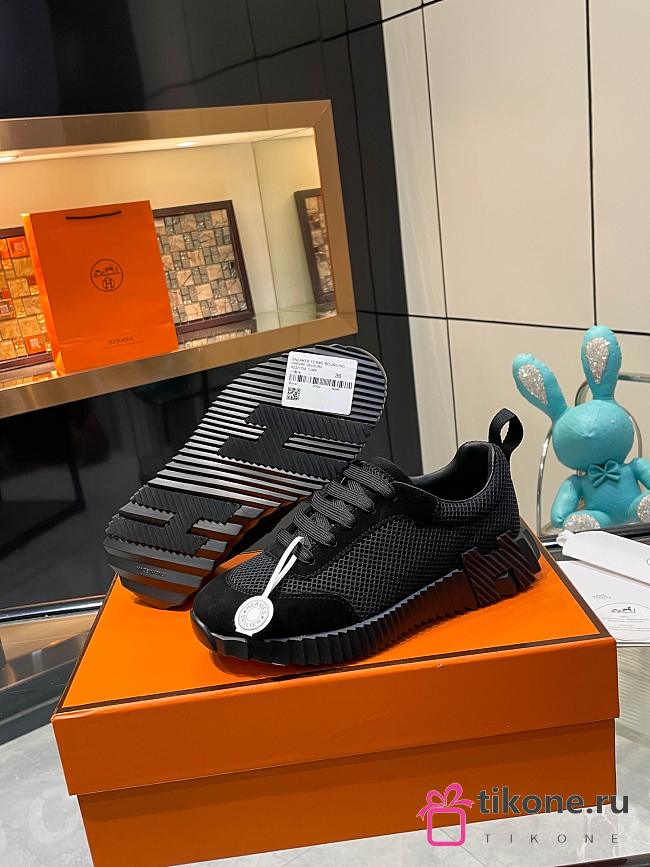 Hermes Bouncing Sneaker Mesh and Suede Black H252804 - 1