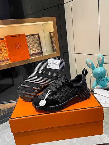 Hermes Bouncing Sneaker Mesh and Suede Black H252804