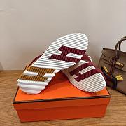 Hermes Bouncing Sneaker Mesh and Goatskin Rose/Lie De Vin H261015 - 4