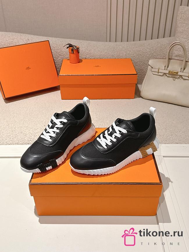 Hermes Bouncing Sneaker Mesh and Goatskin Black H261015 - 1