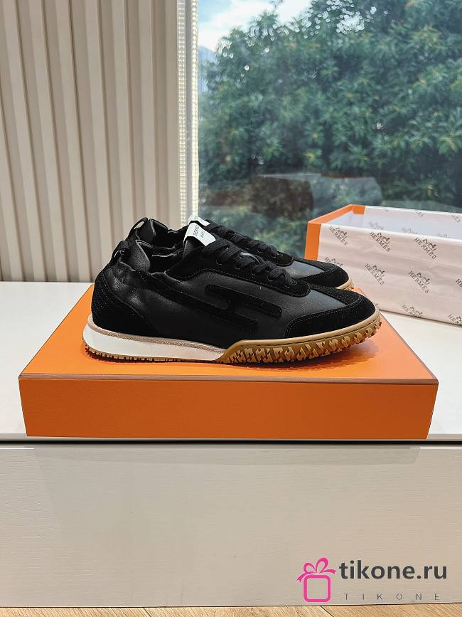 Hermes Jet Sneaker Nappa and Suede Black H242924 - 1