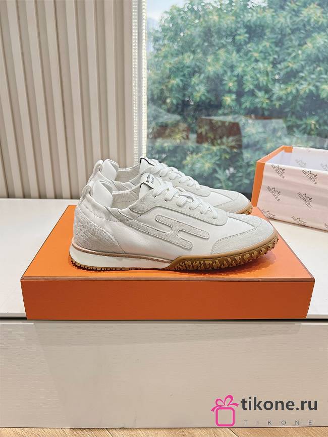 Hermes Jet Sneaker Nappa and Suede White H242154 - 1