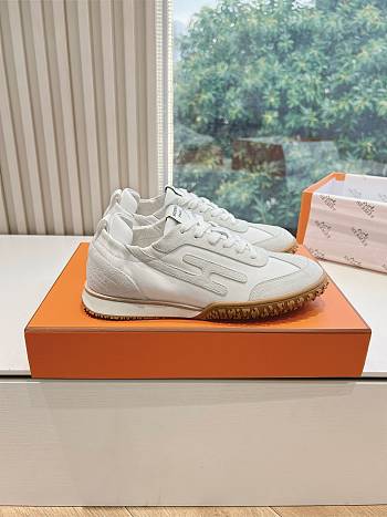 Hermes Jet Sneaker Nappa and Suede White H242154