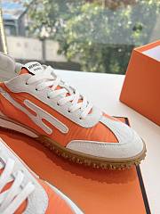 Hermes Jet Sneaker Canvas and Suede Orange/White H242923 - 3