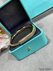 Tiffany Lock Bangle in Yellow/Rose/White with Full Pavé Diamonds - 5