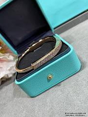 Tiffany Lock Bangle in Yellow/Rose/White with Full Pavé Diamonds - 3