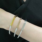 Tiffany Lock Bangle in Yellow/Rose/White and White Gold with Half Pavé Diamonds - 5