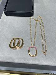 Tiffany Lock Small Earrings in Rose Gold with Pink Sapphires - 5