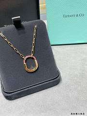 Tiffany Lock Medium Pendant in Rose Gold with Pink Sapphires - 5