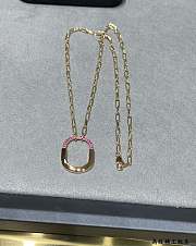 Tiffany Lock Medium Pendant in Rose Gold with Pink Sapphires - 1