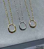 Tiffany Lock Pendant in Yellow/Rose/White Gold with Diamonds Medium - 2