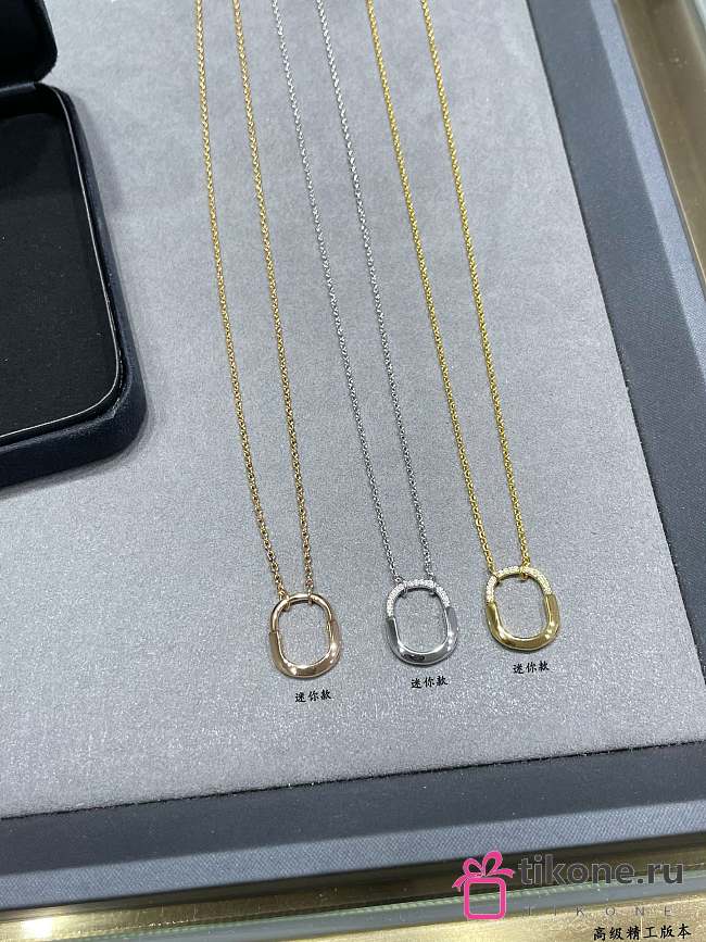 Tiffany Lock Small Pendant in Yellow/Rose/White Gold with Diamonds - 1