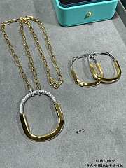 Tiffany Lock Pendant in Yellow/Rose/White and White Gold with Diamonds Extra Large - 3