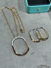 Tiffany Lock Pendant in Yellow/Rose/White and White Gold with Diamonds Extra Large - 4