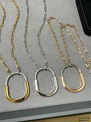 Tiffany Lock Pendant in Yellow/Rose/White and White Gold with Diamonds Extra Large - 1
