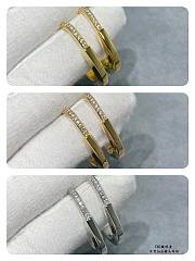 Tiffany Lock Earrings in Yellow/Rose/White Gold with Diamonds Medium - 4