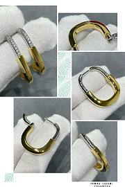 Tiffany Lock Earrings in Yellow/Rose/White and White Gold with Diamonds Medium - 4