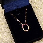 Tiffany Lock Small Pendant in Rose Gold with Pink Sapphires - 3