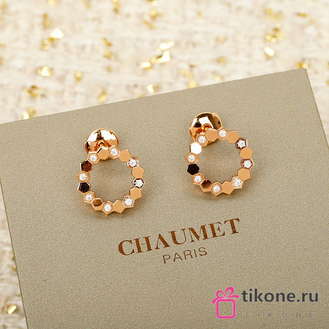 Bee De Chaumet Earrings Rose Gold Diamonds 085971 - 1