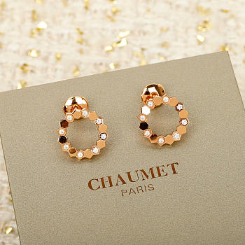 Bee De Chaumet Earrings Rose Gold Diamonds 085971