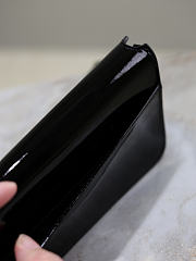 YSL Cassandre Phone Holder In Patent Leather In Black - 18.5x11x2.5cm - 6