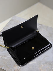 YSL Cassandre Phone Holder In Patent Leather In Black - 18.5x11x2.5cm - 2