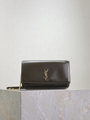 YSL Cassandre Phone Holder In Smooth Leather In Light Musk - 18.5x11x2.5cm - 1