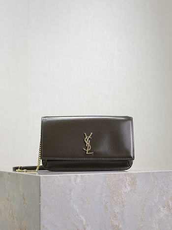 YSL Cassandre Phone Holder In Smooth Leather In Light Musk - 18.5x11x2.5cm