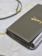 YSL Cassandre Phone Holder In Smooth Leather In Light Musk - 18.5x11x2.5cm - 2