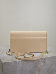 YSL Cassandre Phone Holder In Smooth Leather In Beige - 18.5x11x2.5cm - 4