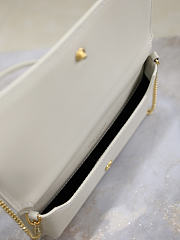 YSL Cassandre Phone Holder In Smooth Leather In White - 18.5x11x2.5cm - 6