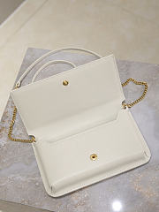 YSL Cassandre Phone Holder In Smooth Leather In White - 18.5x11x2.5cm - 5