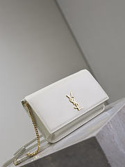 YSL Cassandre Phone Holder In Smooth Leather In White - 18.5x11x2.5cm - 2