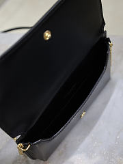 YSL Cassandre Phone Holder In Smooth Leather In Black - 18.5x11x2.5cm - 6