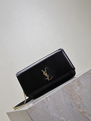 YSL Cassandre Phone Holder In Smooth Leather In Black - 18.5x11x2.5cm - 4