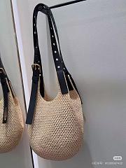 Loewe Small Punch Hole Hobo In Raffia And Calfskin Beige - 43x40x40cm - 2