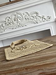 Chloe Summer Banana Tote Bag In Raffia Hot Sand - 37x33x2cm - 2