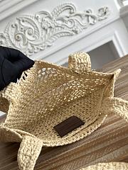 Chloe Summer Banana Tote Bag In Raffia Hot Sand - 37x33x2cm - 3