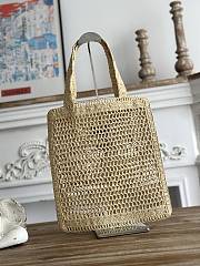 Chloe Summer Banana Tote Bag In Raffia Hot Sand - 37x33x2cm - 5