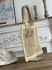 Chloe Summer Banana Tote Bag In Raffia Hot Sand - 37x33x2cm - 6