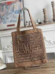Chloe Summer Banana Tote Bag In Raffia Beige - 37x33x2cm - 1