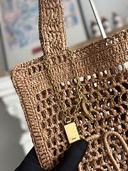 Chloe Summer Banana Tote Bag In Raffia Beige - 37x33x2cm - 3