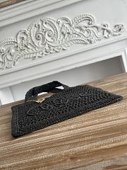 Chloe Summer Banana Tote Bag In Raffia Black - 37x33x2cm - 6