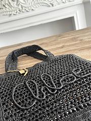 Chloe Summer Banana Tote Bag In Raffia Black - 37x33x2cm - 2