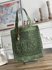 Chloe Summer Banana Tote Bag In Raffia Green - 37x33x2cm - 1