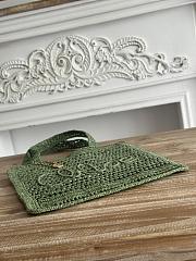 Chloe Summer Banana Tote Bag In Raffia Green - 37x33x2cm - 6