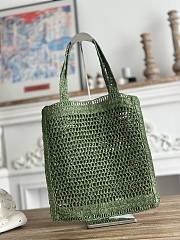 Chloe Summer Banana Tote Bag In Raffia Green - 37x33x2cm - 3