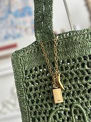 Chloe Summer Banana Tote Bag In Raffia Green - 37x33x2cm - 4