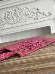 Chloe Summer Banana Tote Bag In Raffia Pink - 37x33x2cm - 6